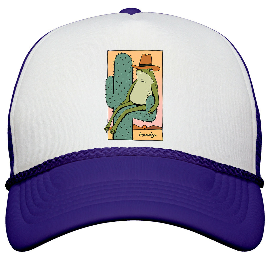Howdy Frog Cowboy Snapback Trucker Hat