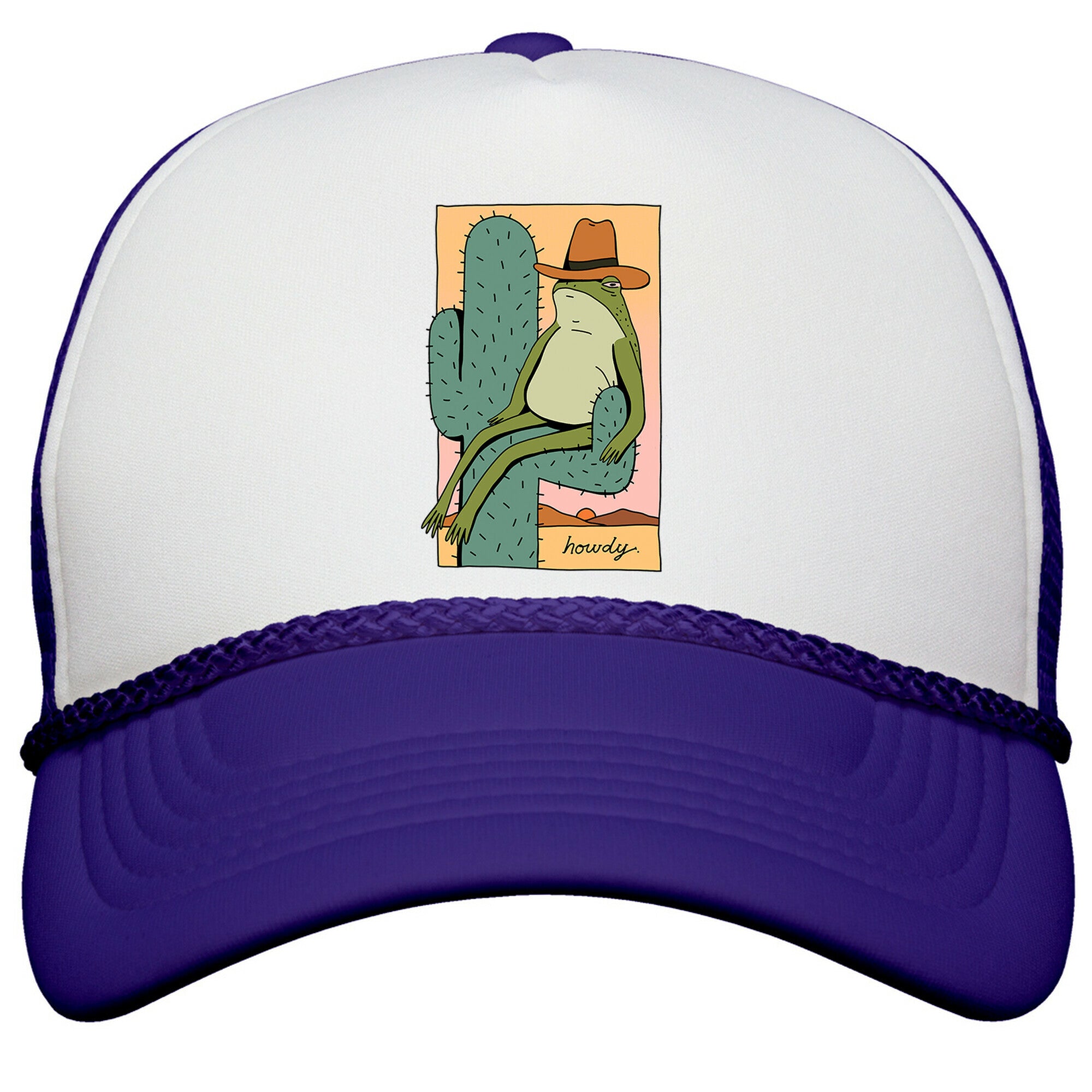 Howdy Frog Cowboy Snapback Trucker Hat