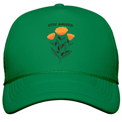 Stay Golden Marigolds Snapback Trucker Hat