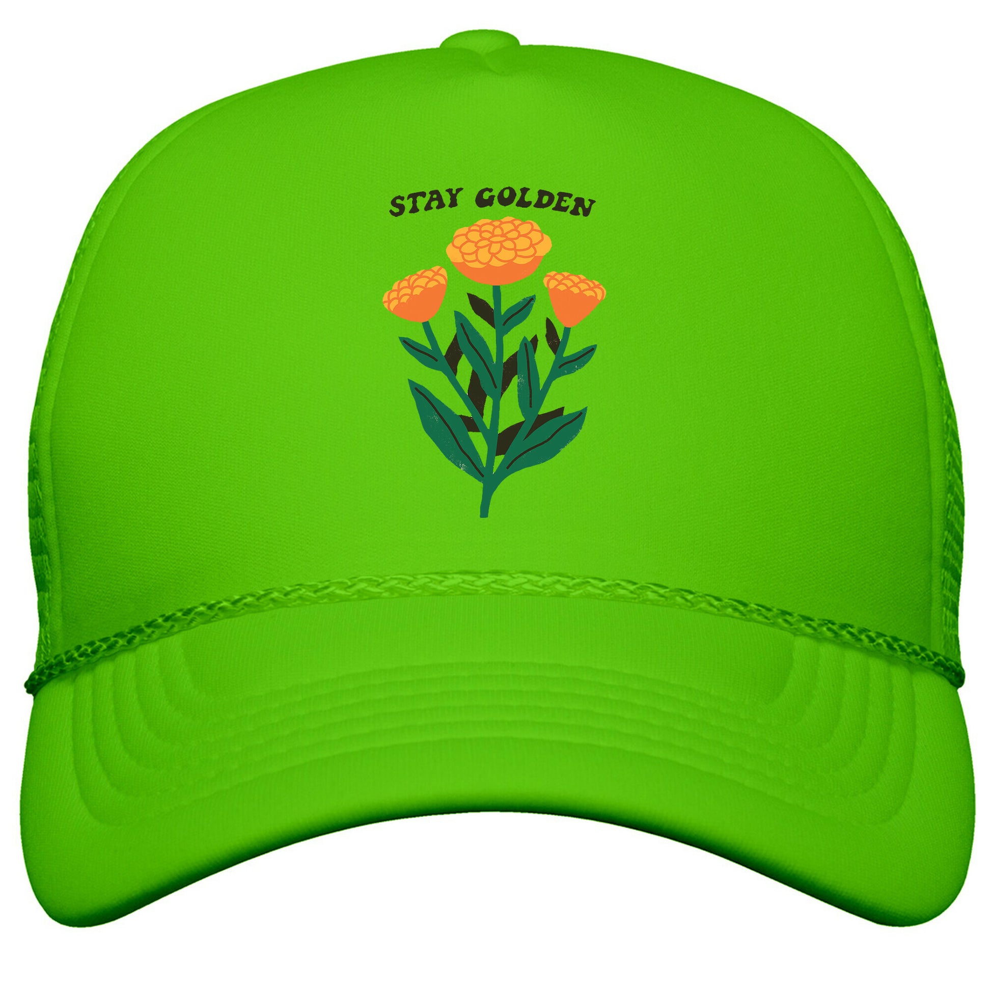 Stay Golden Marigolds Snapback Trucker Hat