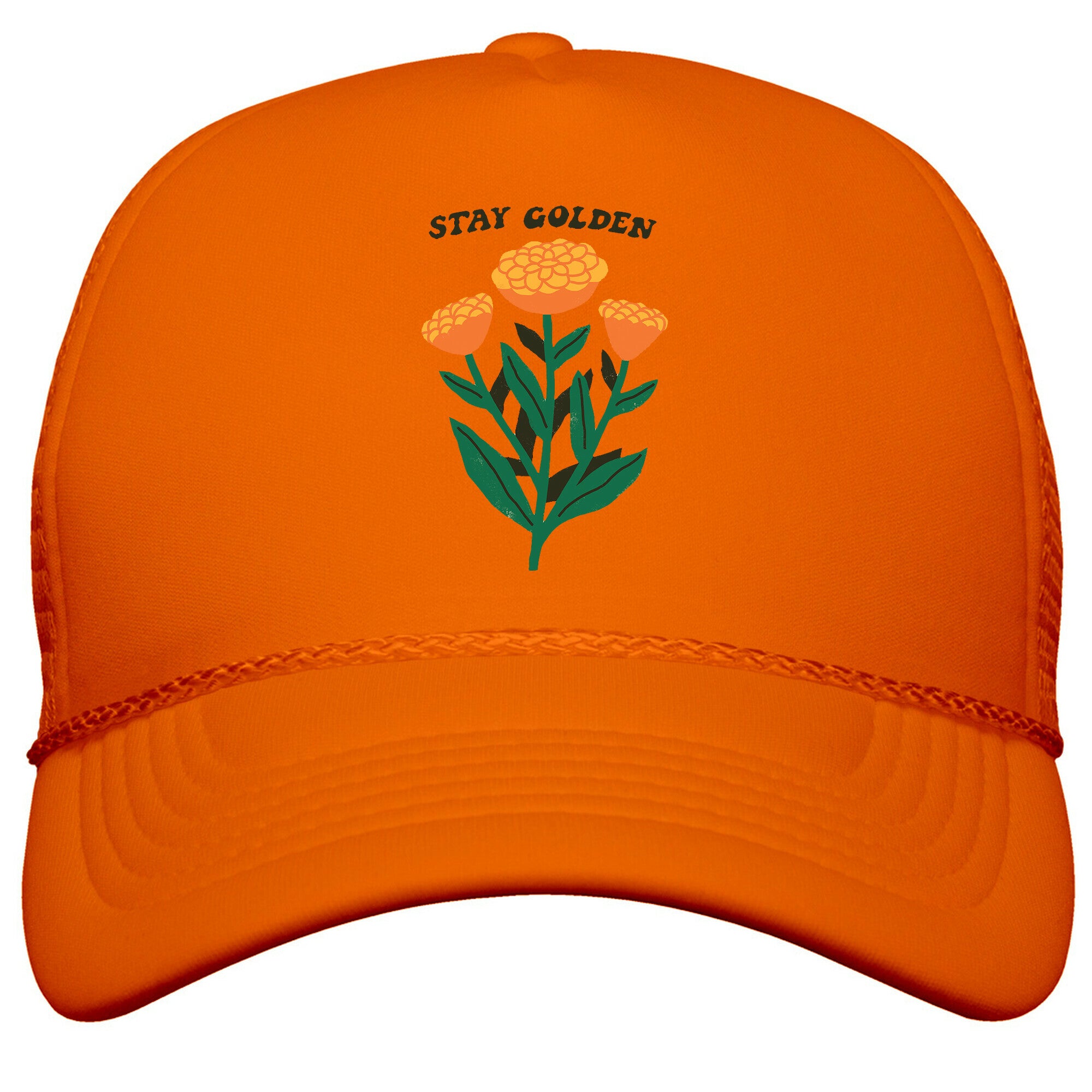 Stay Golden Marigolds Snapback Trucker Hat