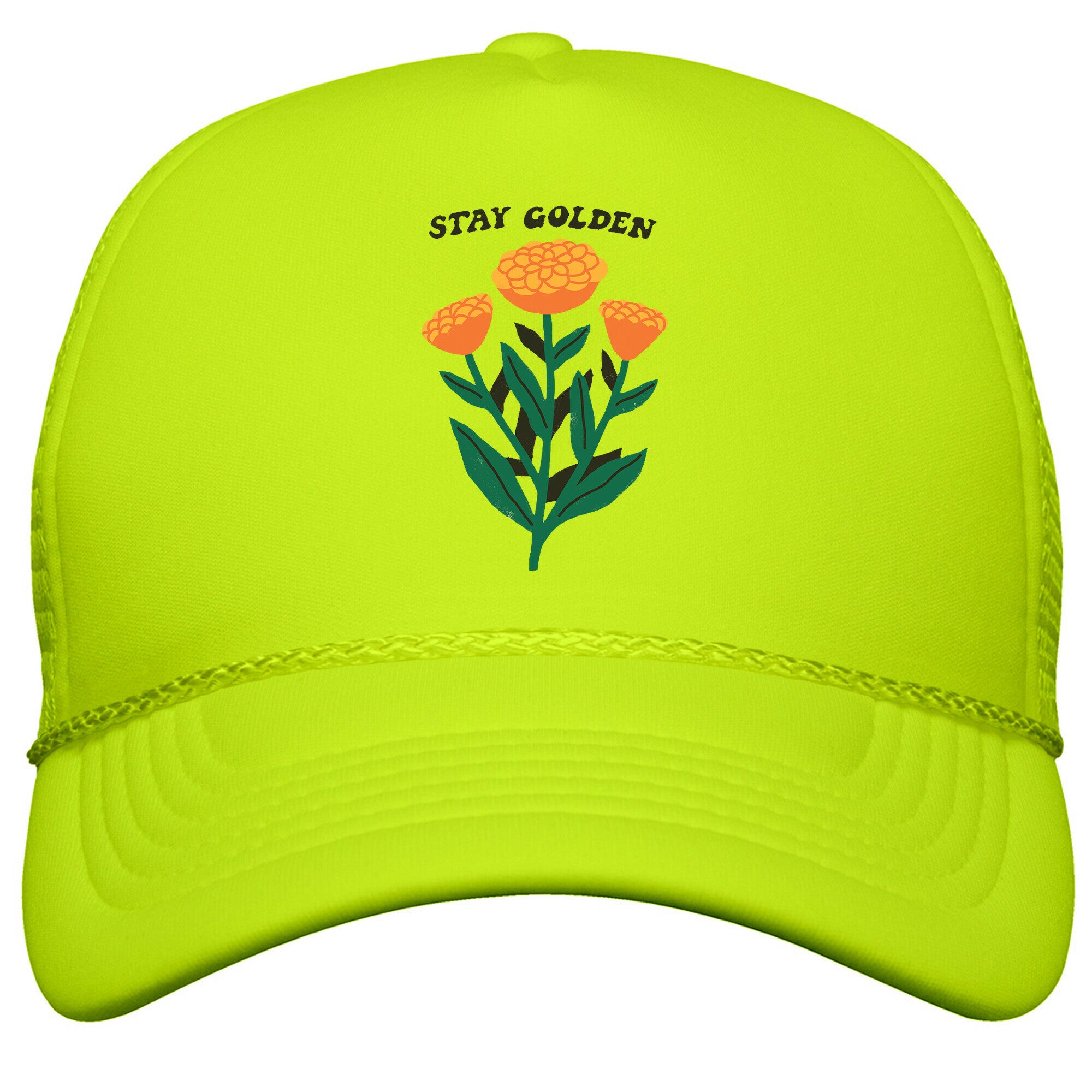 Stay Golden Marigolds Snapback Trucker Hat