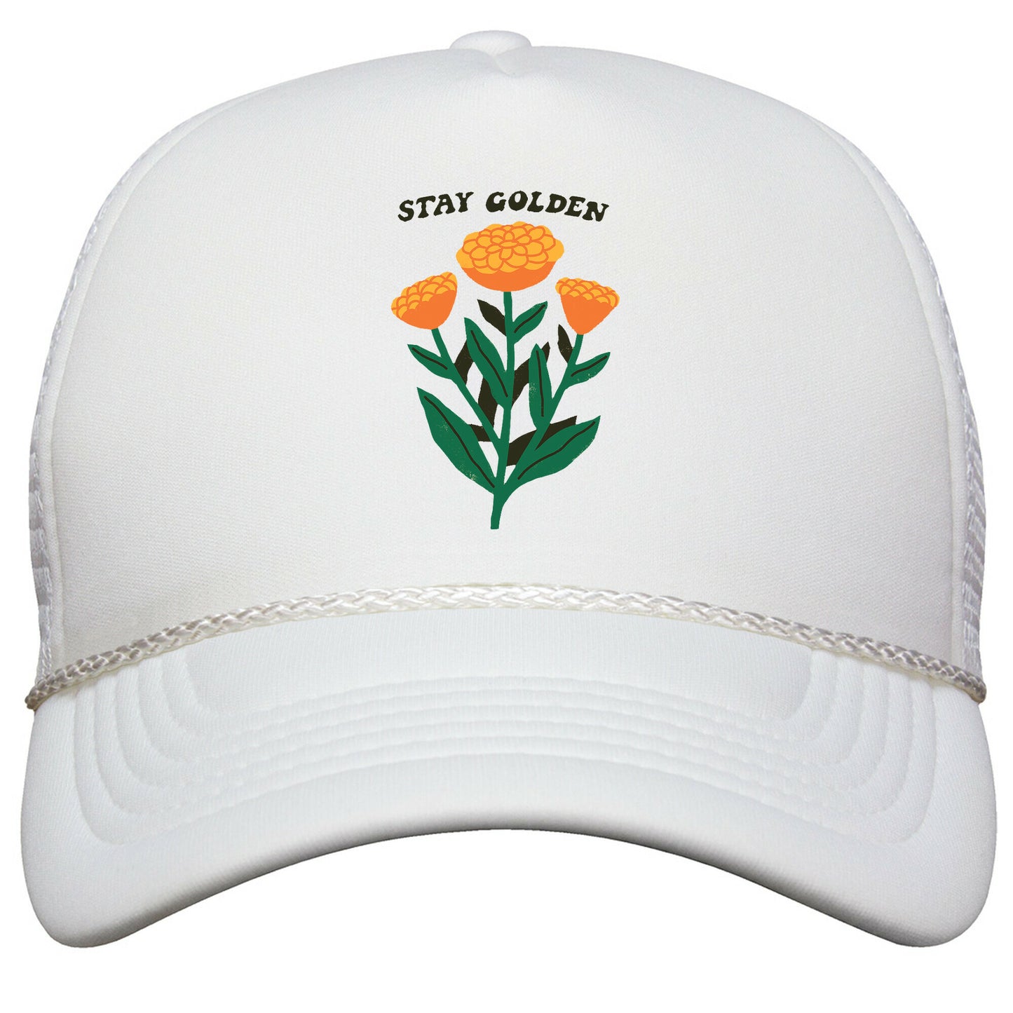 Stay Golden Marigolds Snapback Trucker Hat
