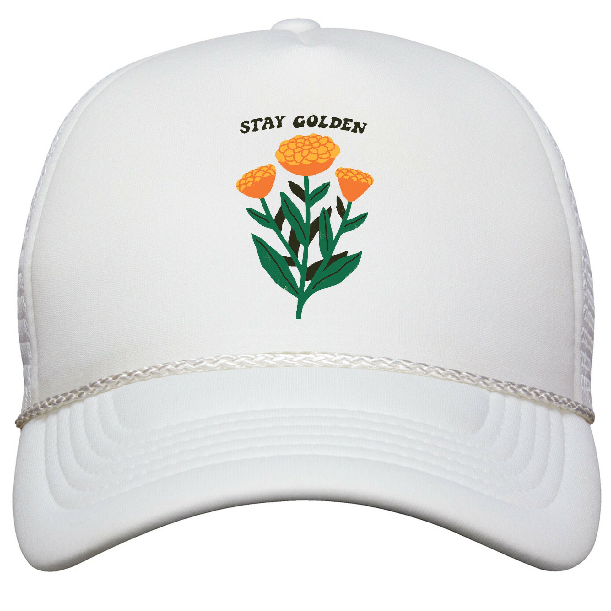 Stay Golden Marigolds Snapback Trucker Hat