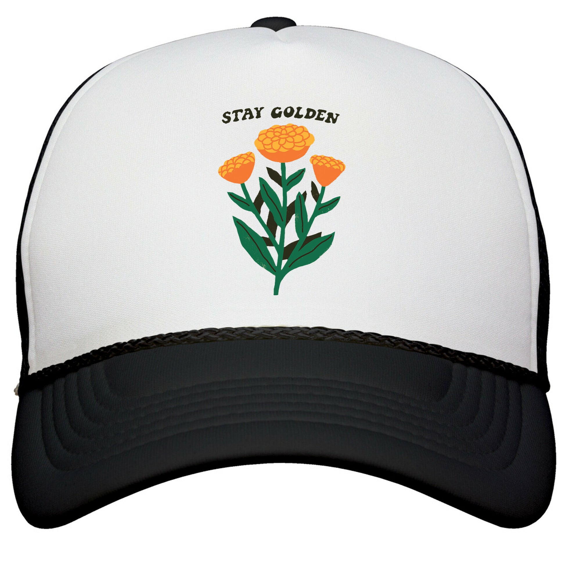 Stay Golden Marigolds Snapback Trucker Hat