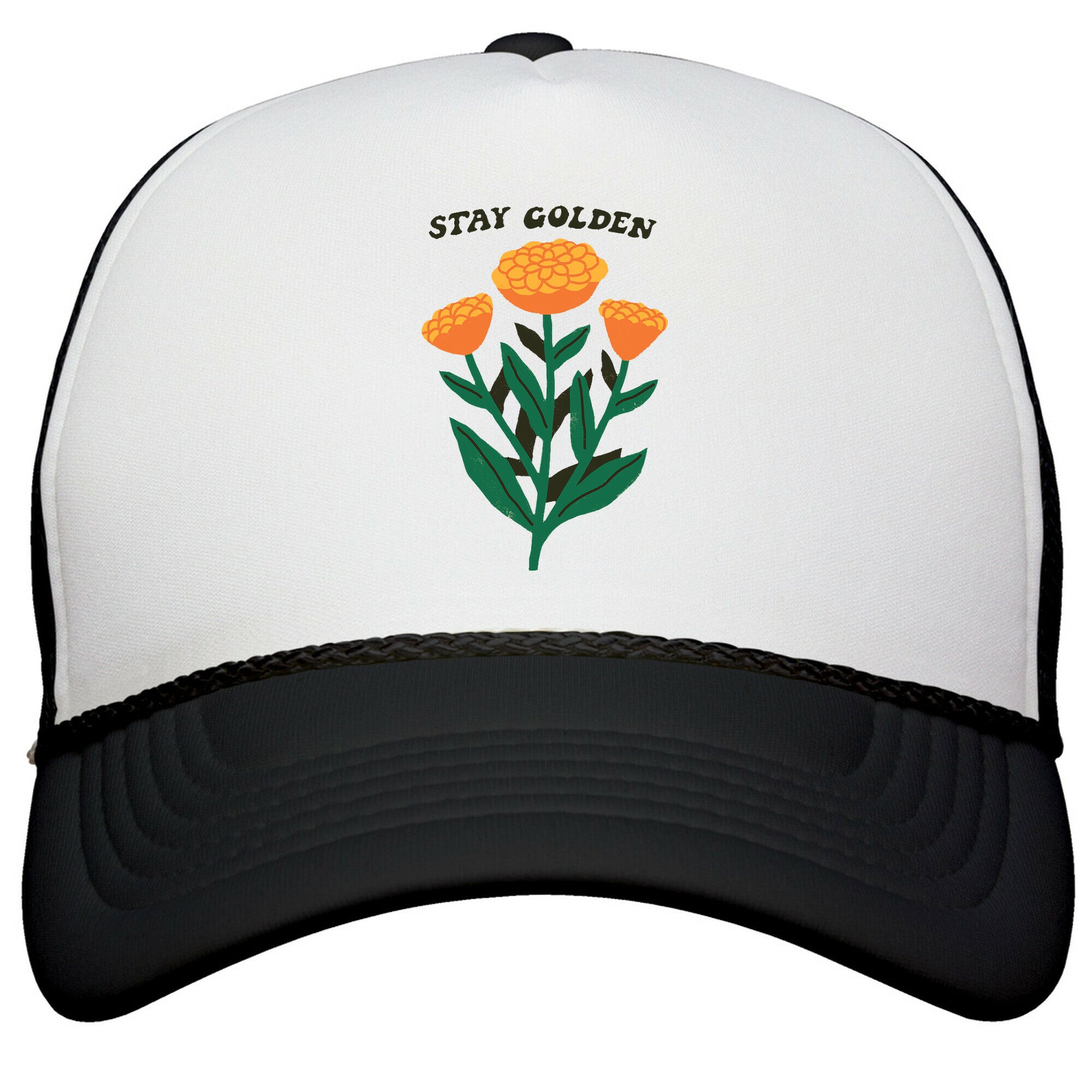 Stay Golden Marigolds Snapback Trucker Hat
