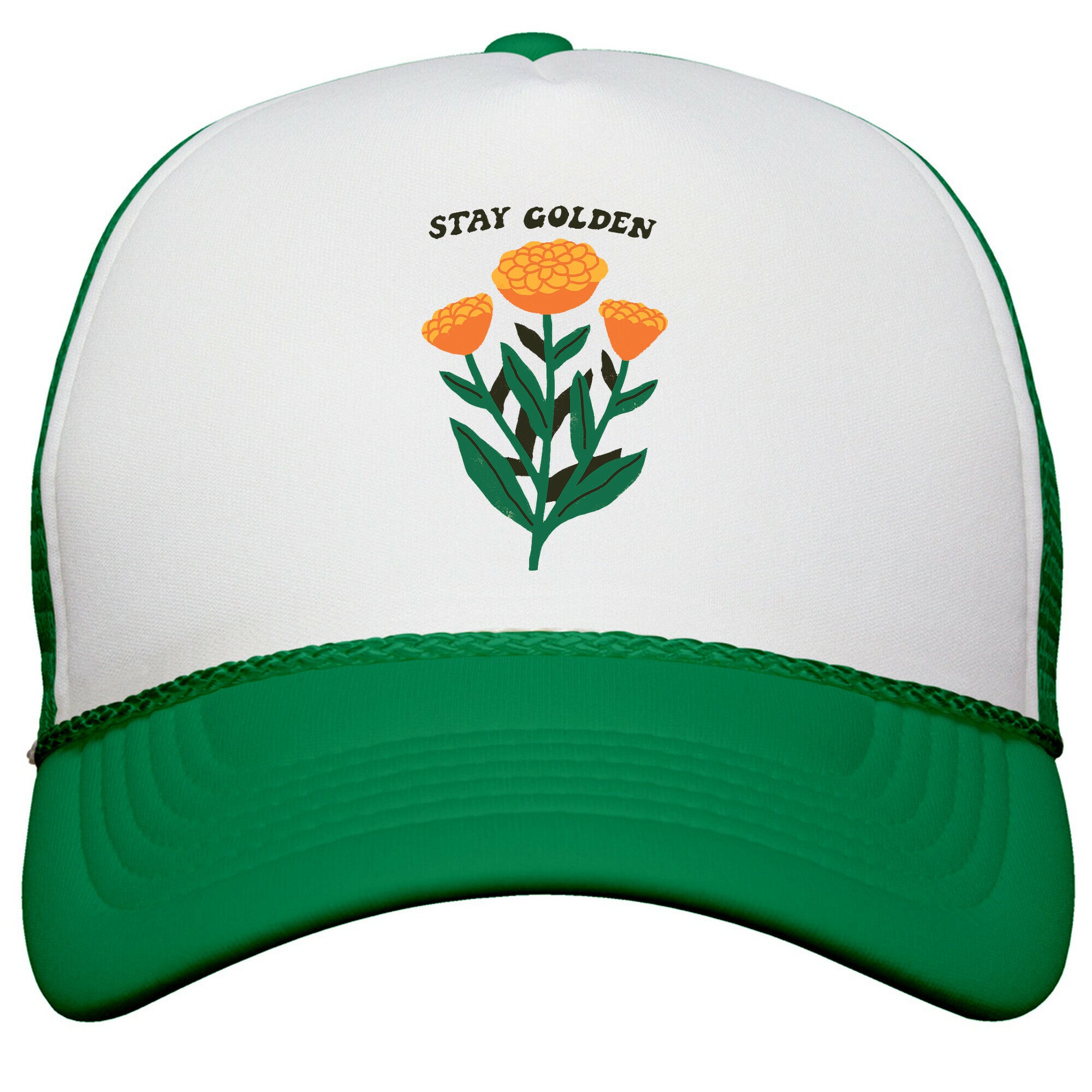Stay Golden Marigolds Snapback Trucker Hat