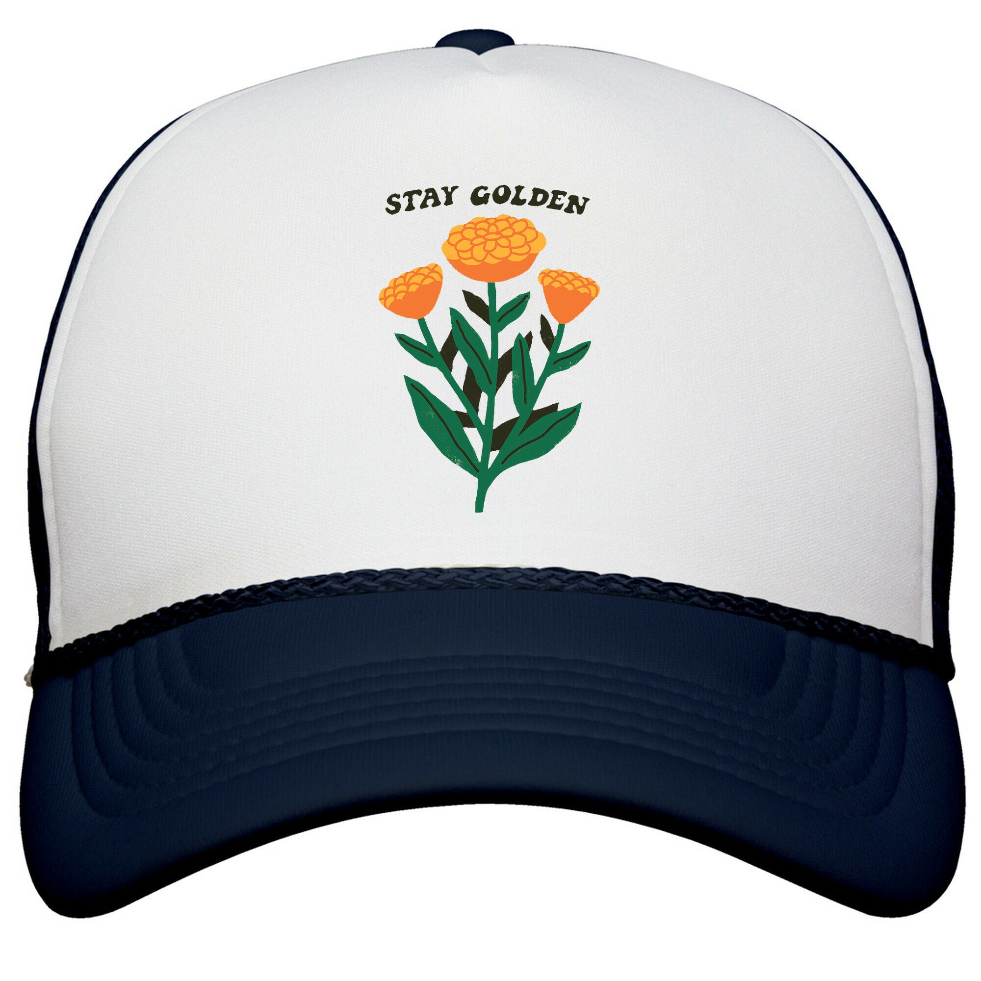 Stay Golden Marigolds Snapback Trucker Hat