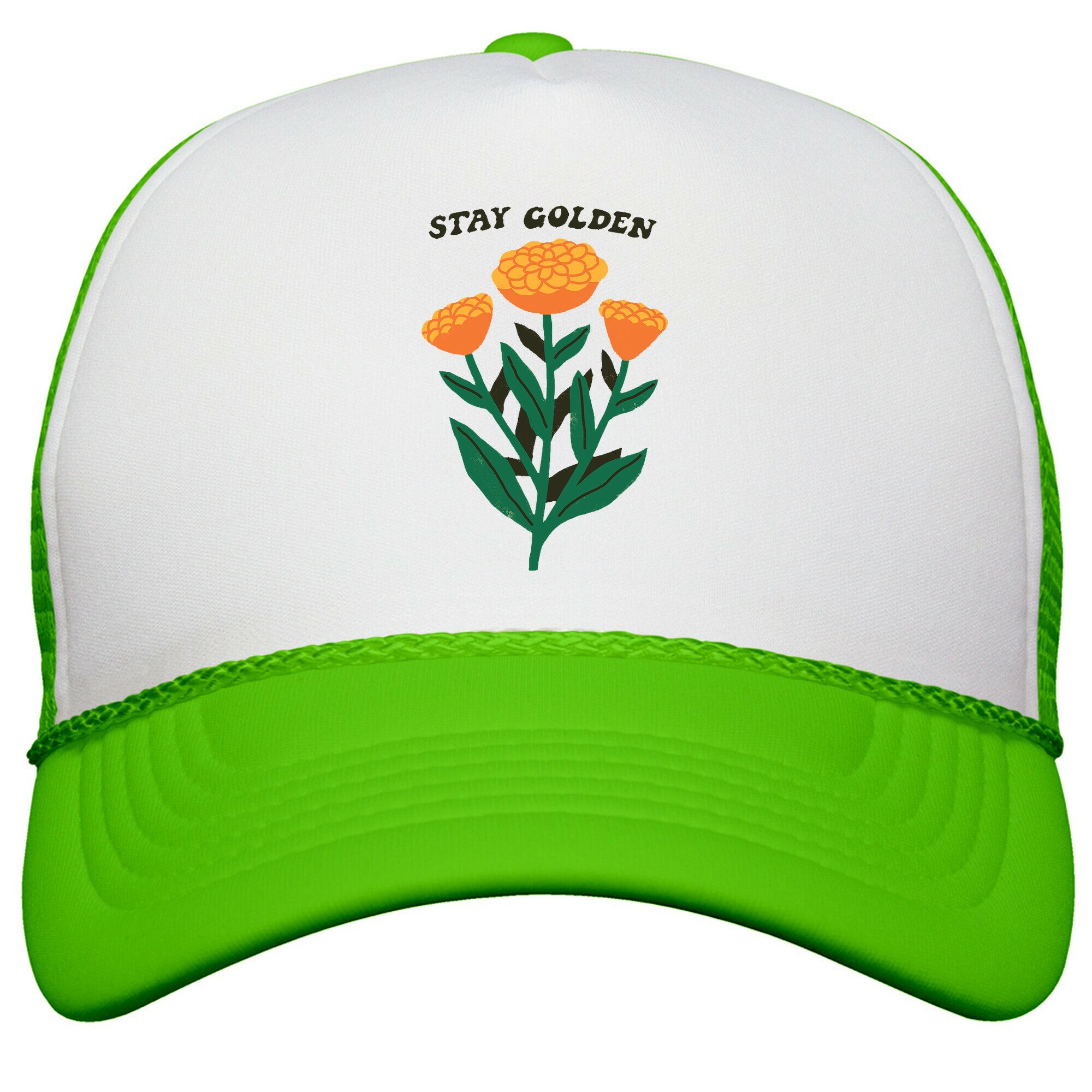 Stay Golden Marigolds Snapback Trucker Hat