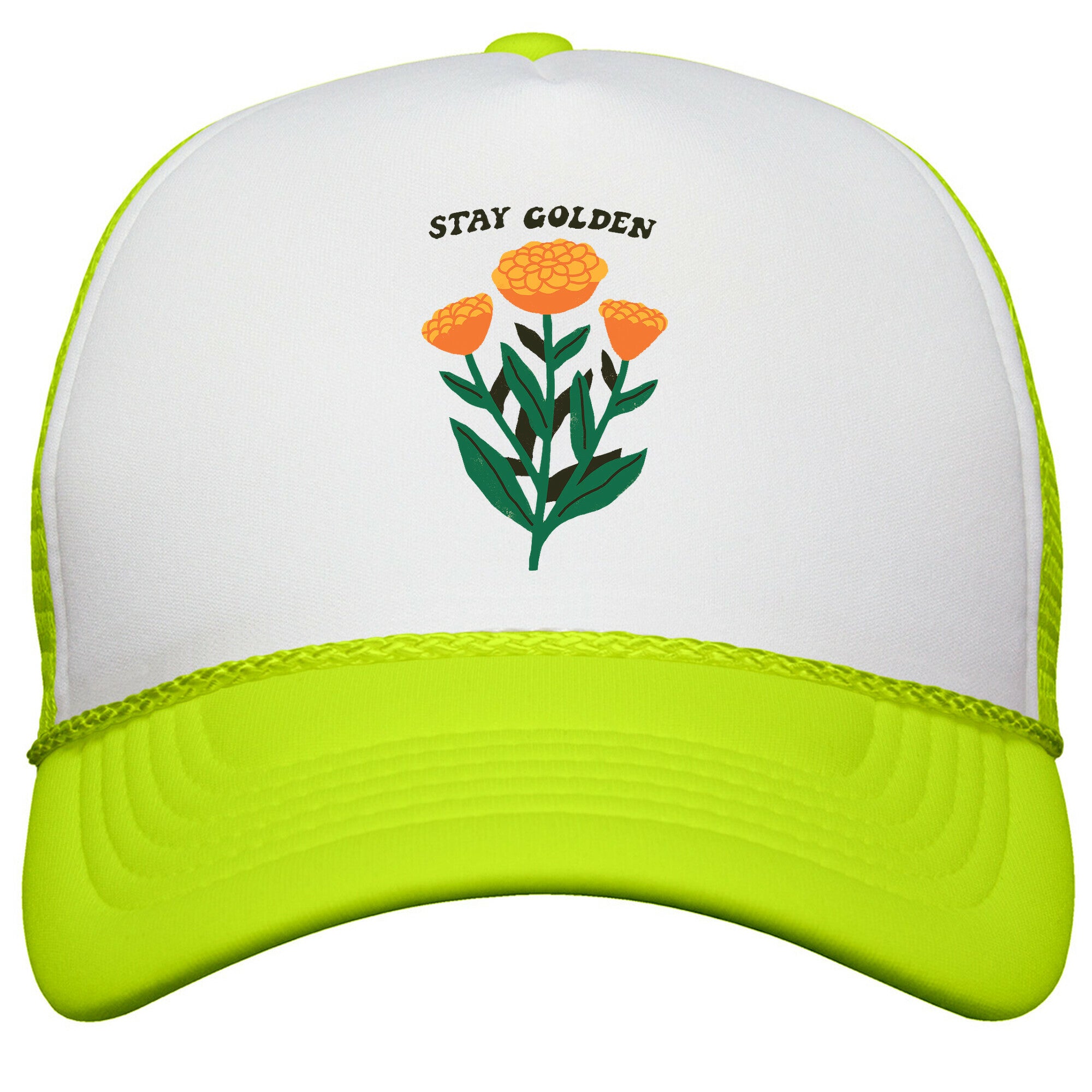 Stay Golden Marigolds Snapback Trucker Hat