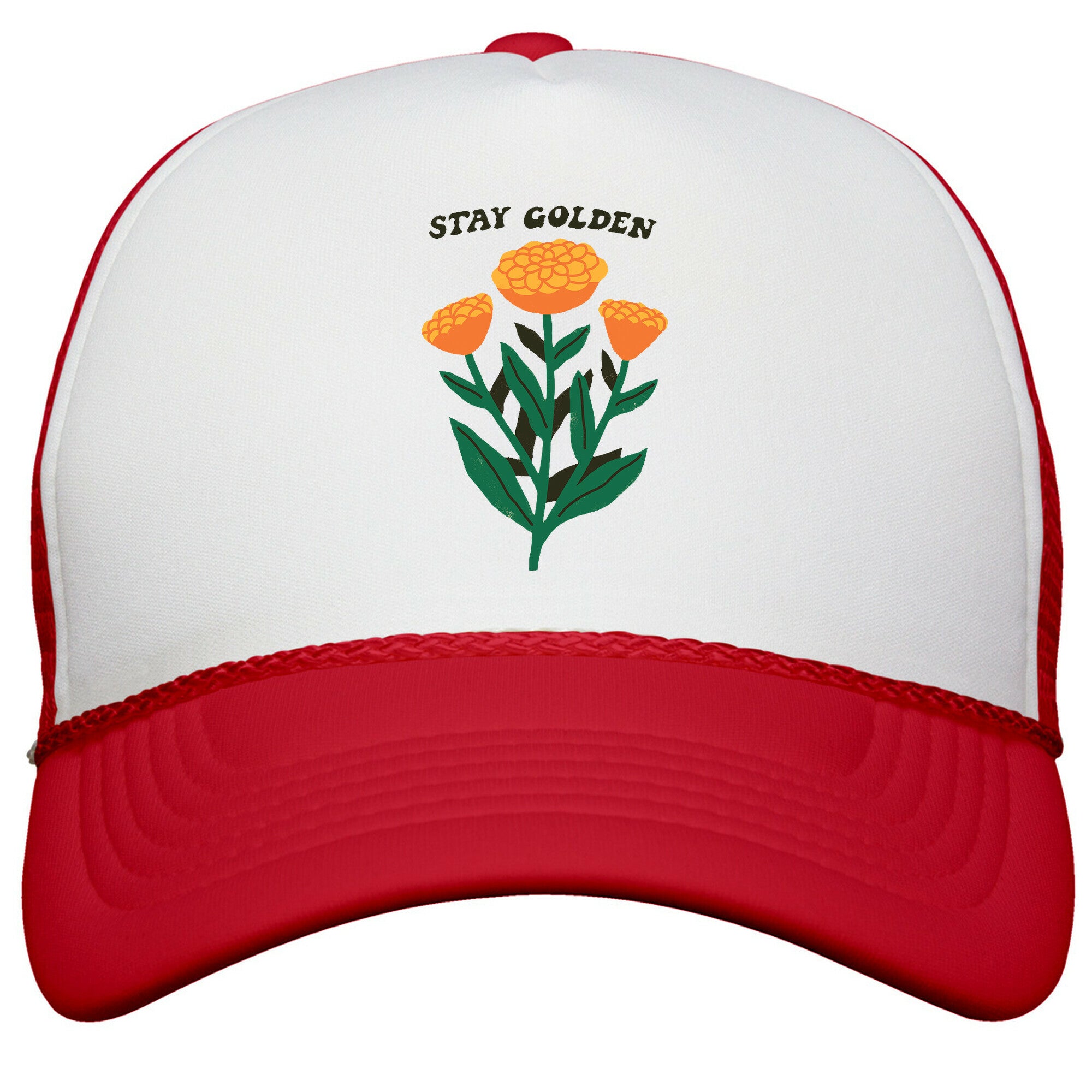 Stay Golden Marigolds Snapback Trucker Hat