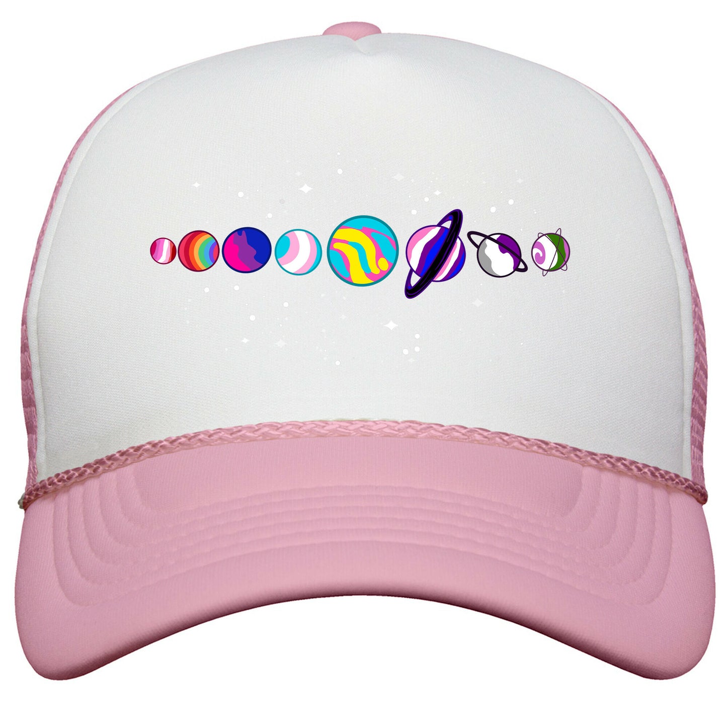 LGBTQ+ Planets Snapback Trucker Hat