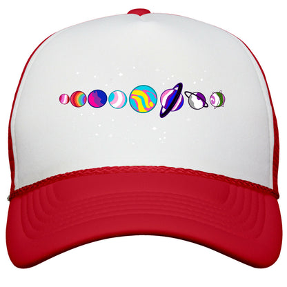 LGBTQ+ Planets Snapback Trucker Hat