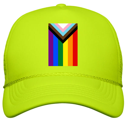 Progress Pride Flag Snapback Trucker Hat