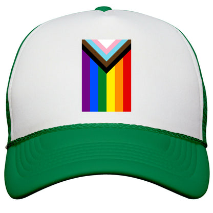 Progress Pride Flag Snapback Trucker Hat