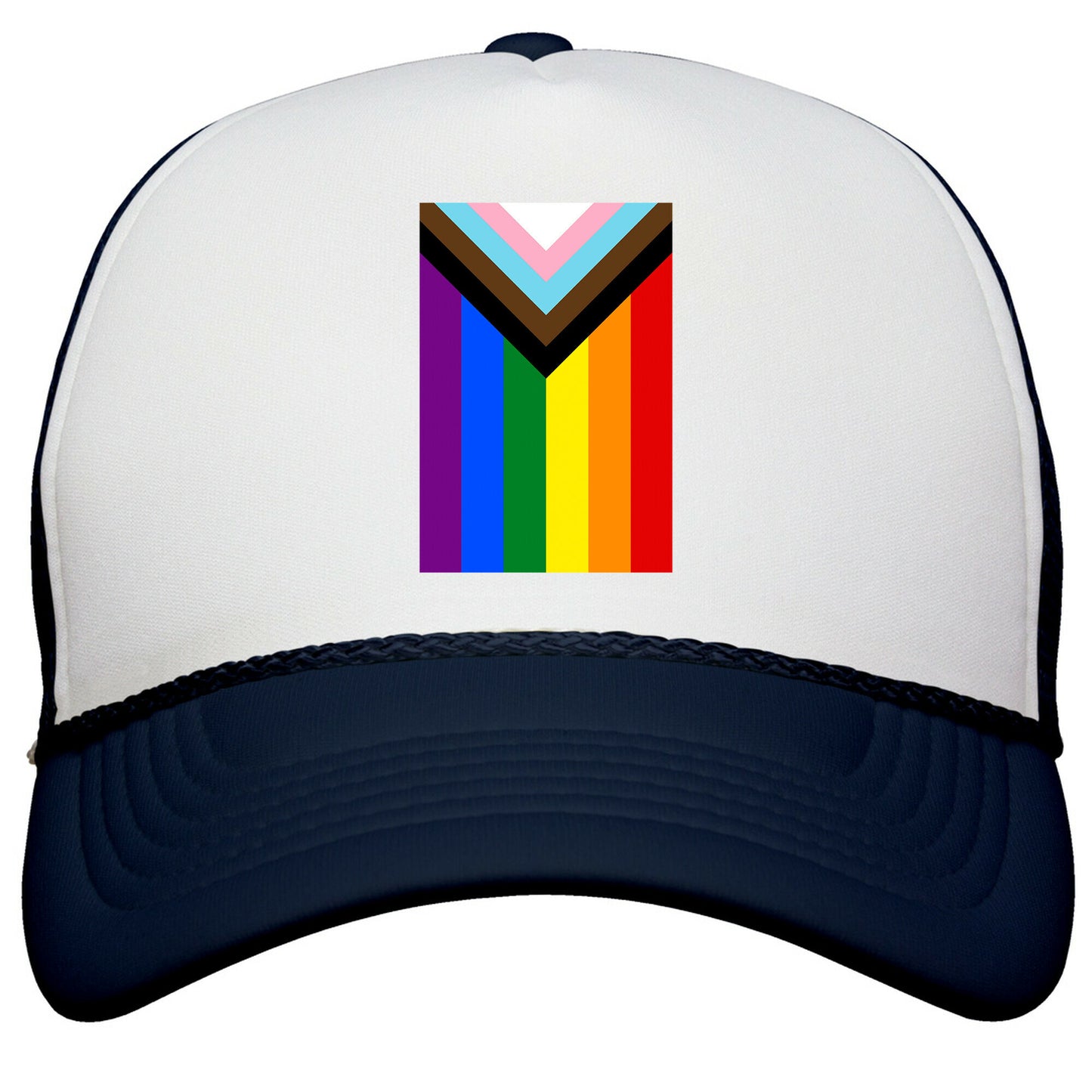 Progress Pride Flag Snapback Trucker Hat