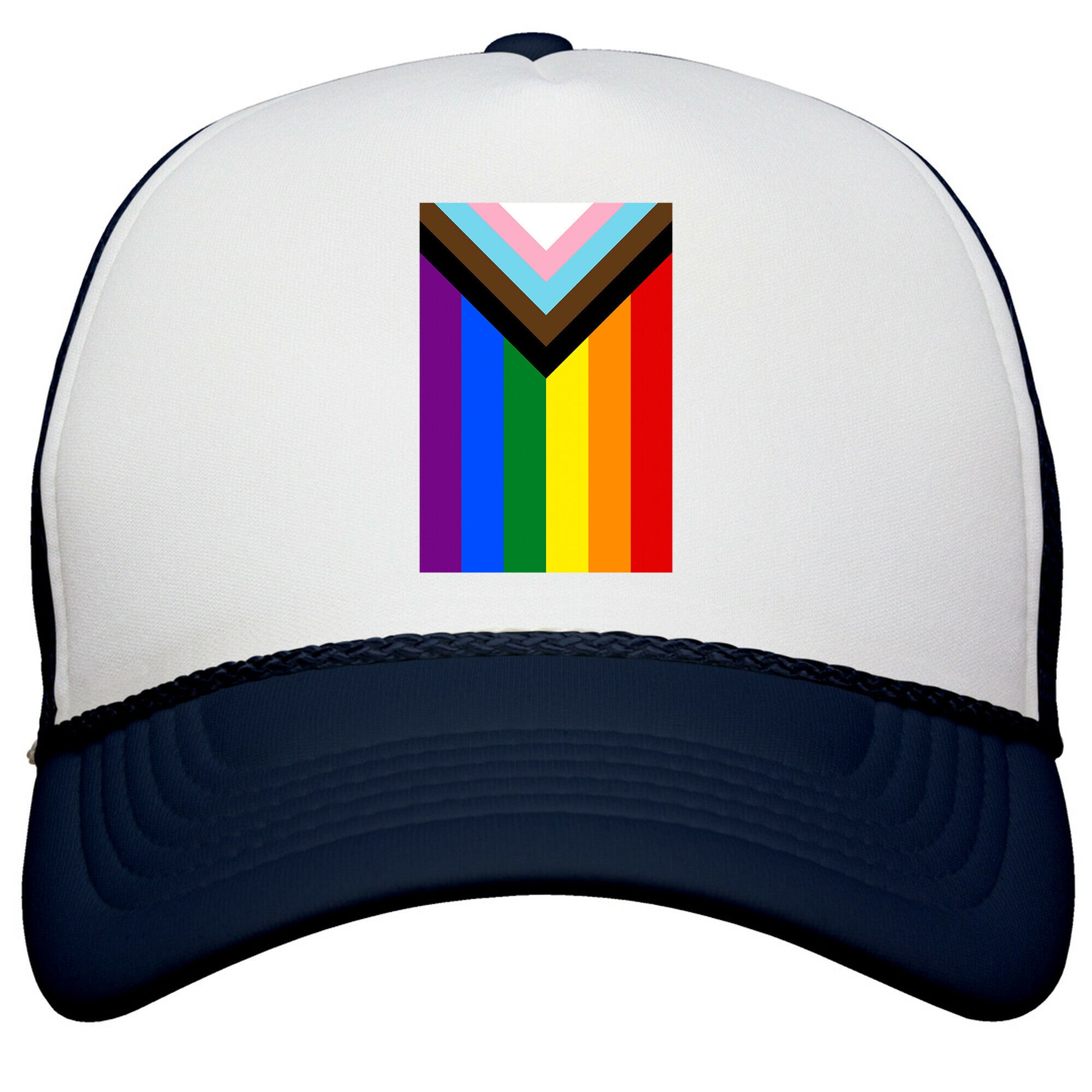 Progress Pride Flag Snapback Trucker Hat