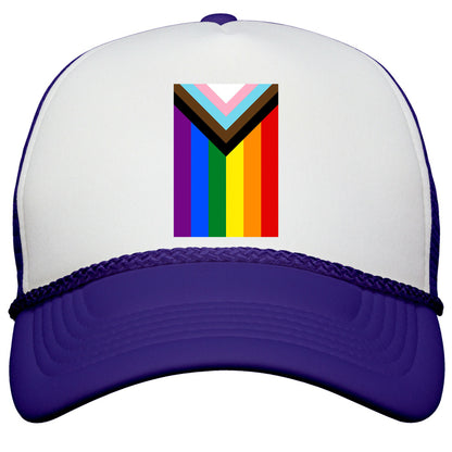 Progress Pride Flag Snapback Trucker Hat