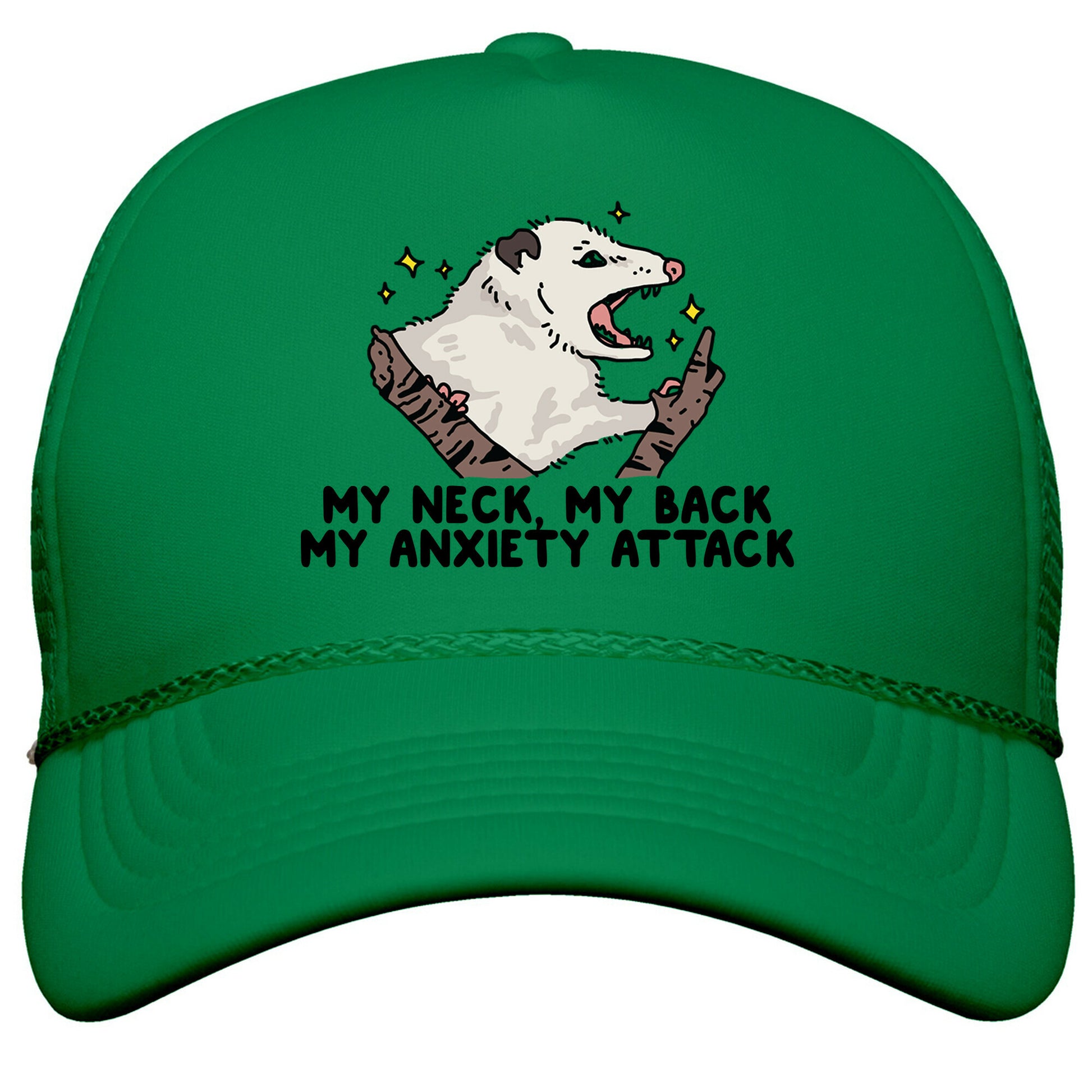 My Neck My Back My Anxiety Attack Opossum Snapback Trucker Hat