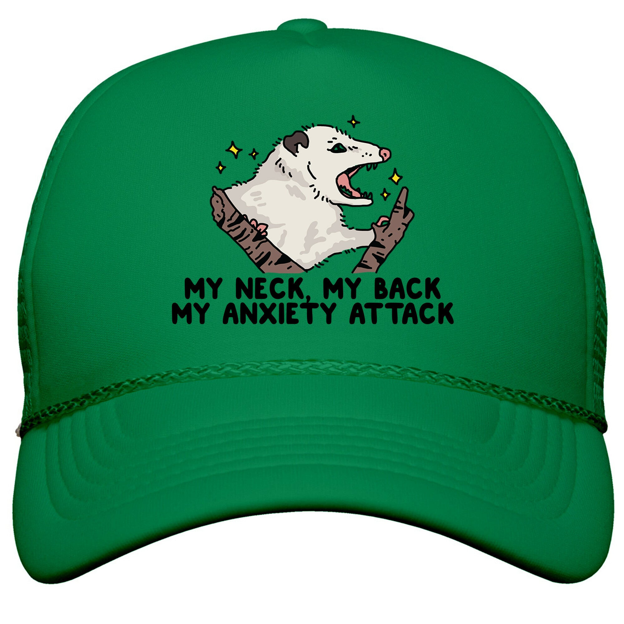 My Neck My Back My Anxiety Attack Opossum Snapback Trucker Hat