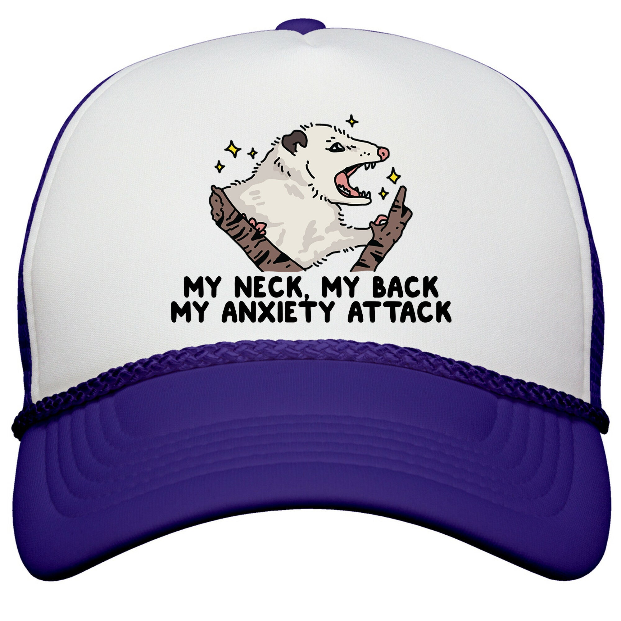 My Neck My Back My Anxiety Attack Opossum Snapback Trucker Hat