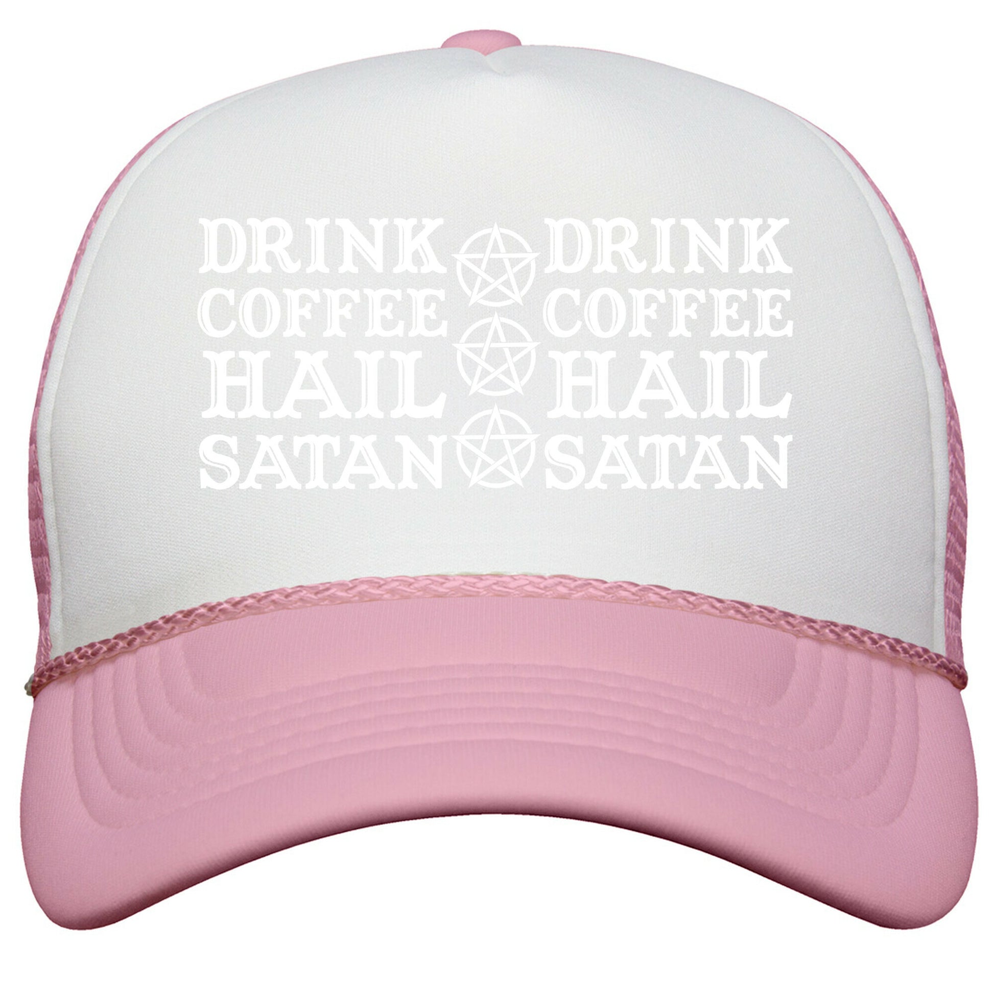 Drink Coffee, Hail Satan Snapback Trucker Hat