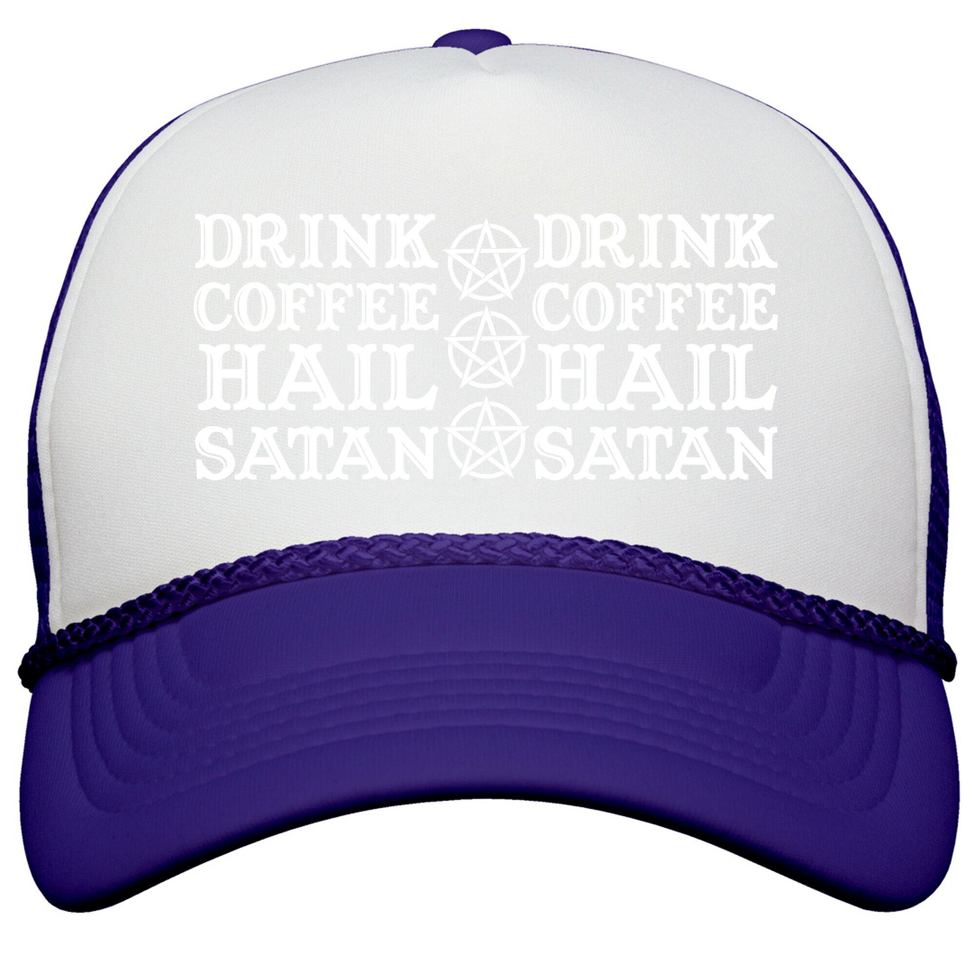 Drink Coffee, Hail Satan Snapback Trucker Hat