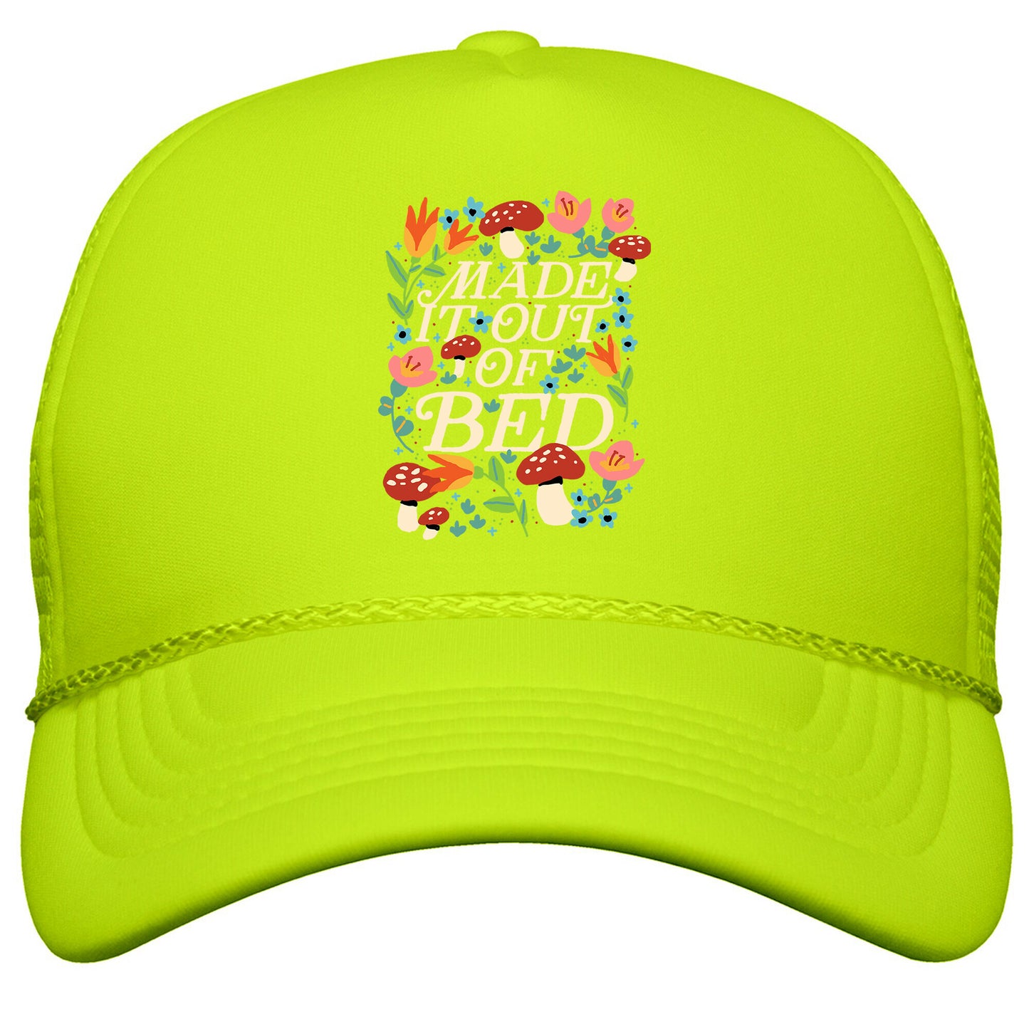 Made It Out Of Bed \(Floral\) Snapback Trucker Hat