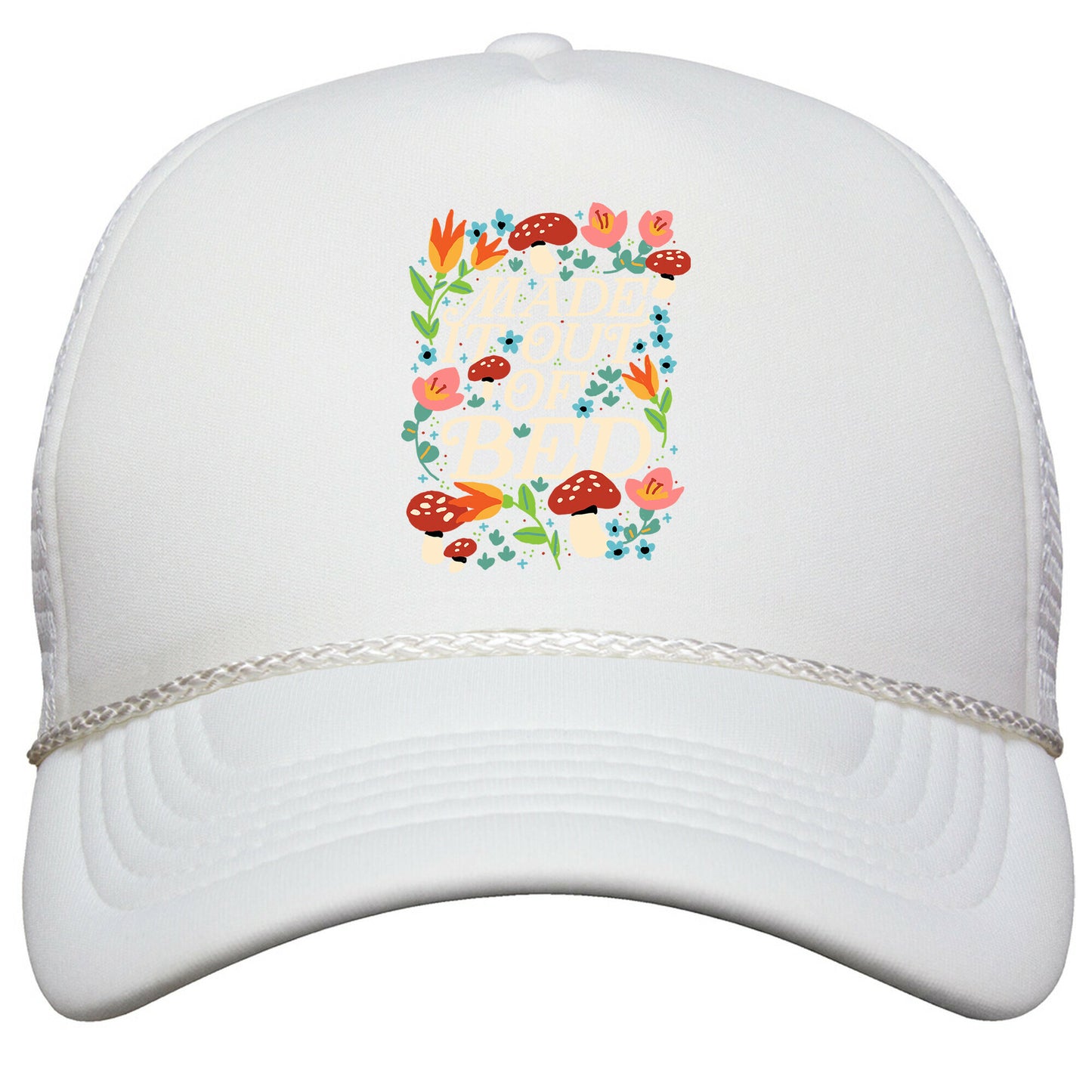 Made It Out Of Bed \(Floral\) Snapback Trucker Hat