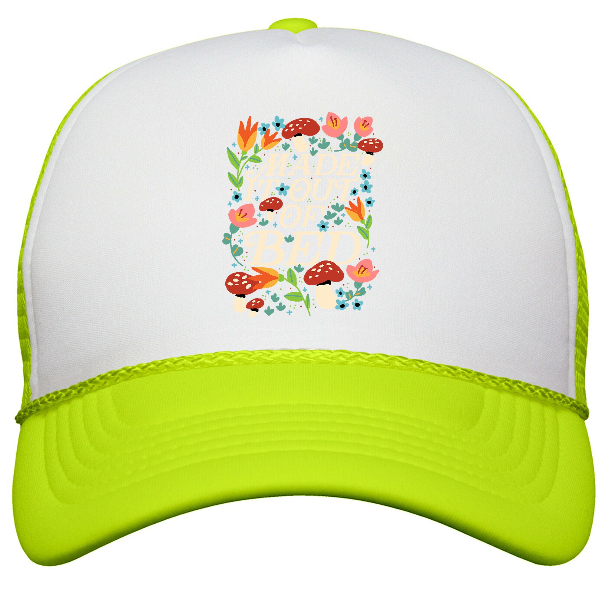 Made It Out Of Bed \(Floral\) Snapback Trucker Hat