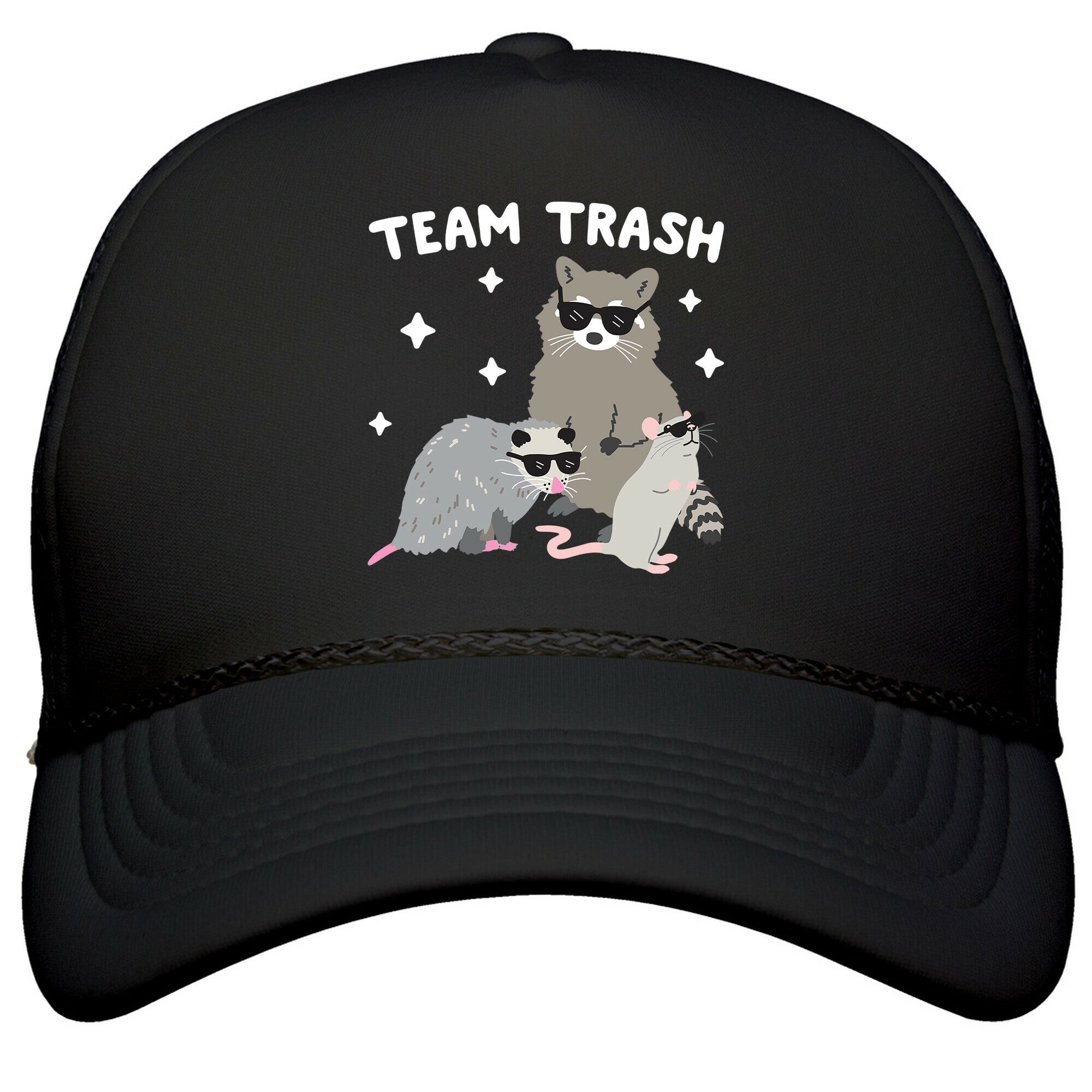 Team Trash Opossum Raccoon Rat Snapback Trucker Hat