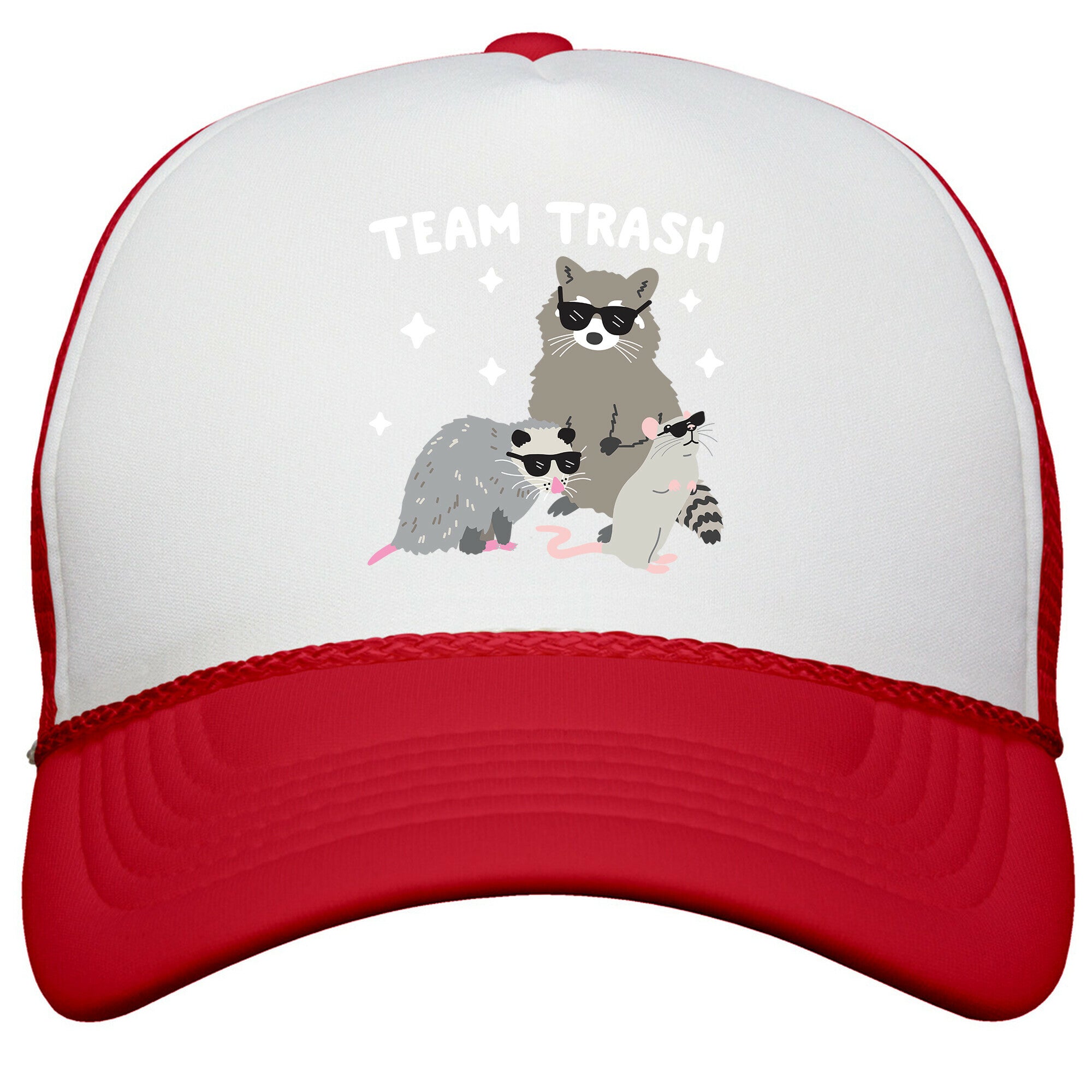 Team Trash Opossum Raccoon Rat Snapback Trucker Hat