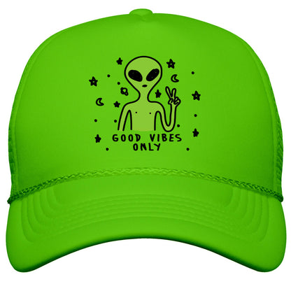 Good Vibes Only Alien Snapback Trucker Hat