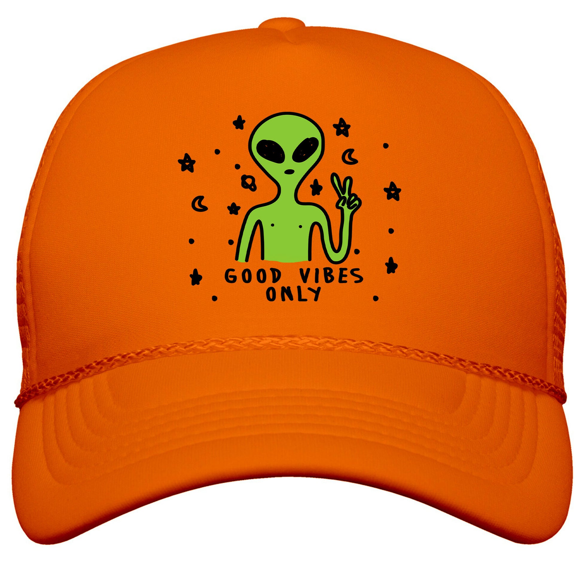 Good Vibes Only Alien Snapback Trucker Hat