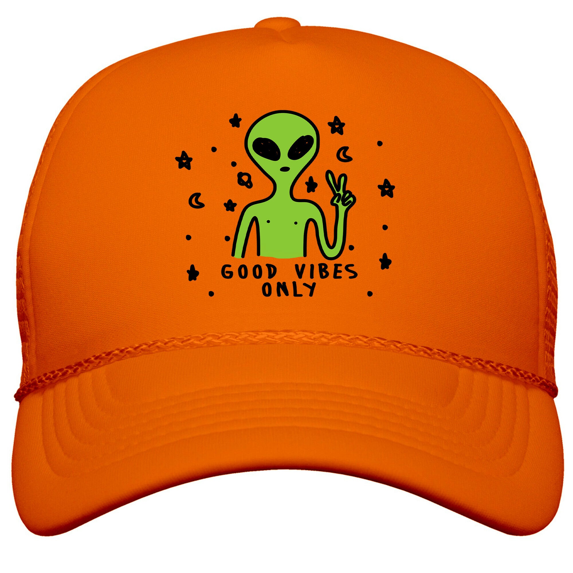 Good Vibes Only Alien Snapback Trucker Hat