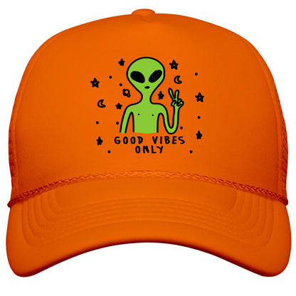 Good Vibes Only Alien Snapback Trucker Hat