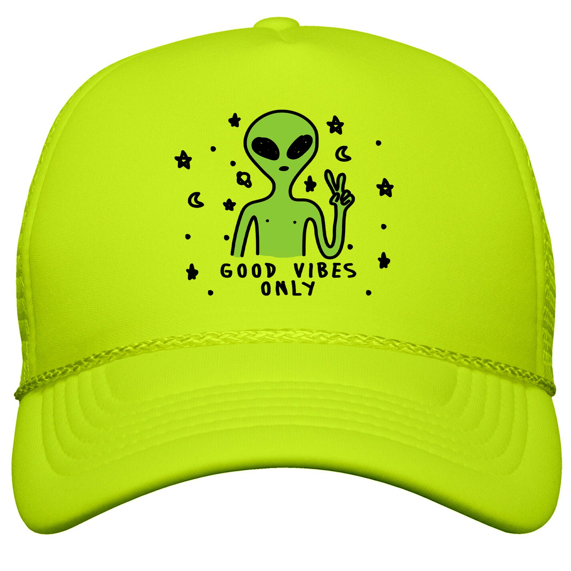 Good Vibes Only Alien Snapback Trucker Hat