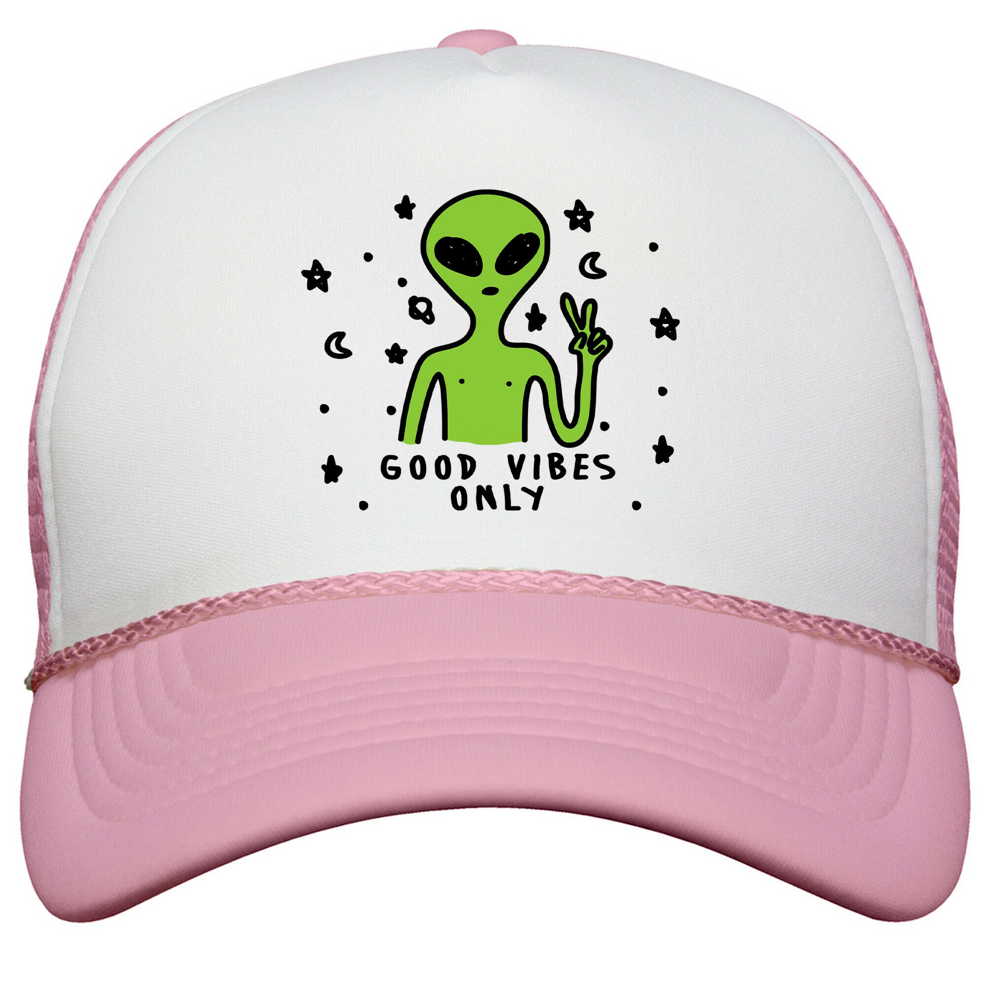 Good Vibes Only Alien Snapback Trucker Hat