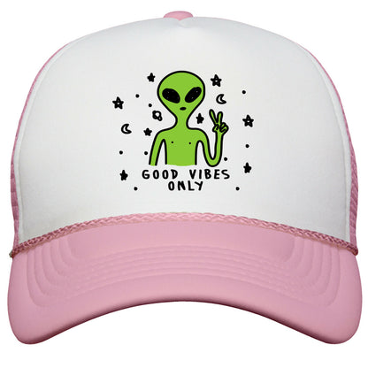 Good Vibes Only Alien Snapback Trucker Hat