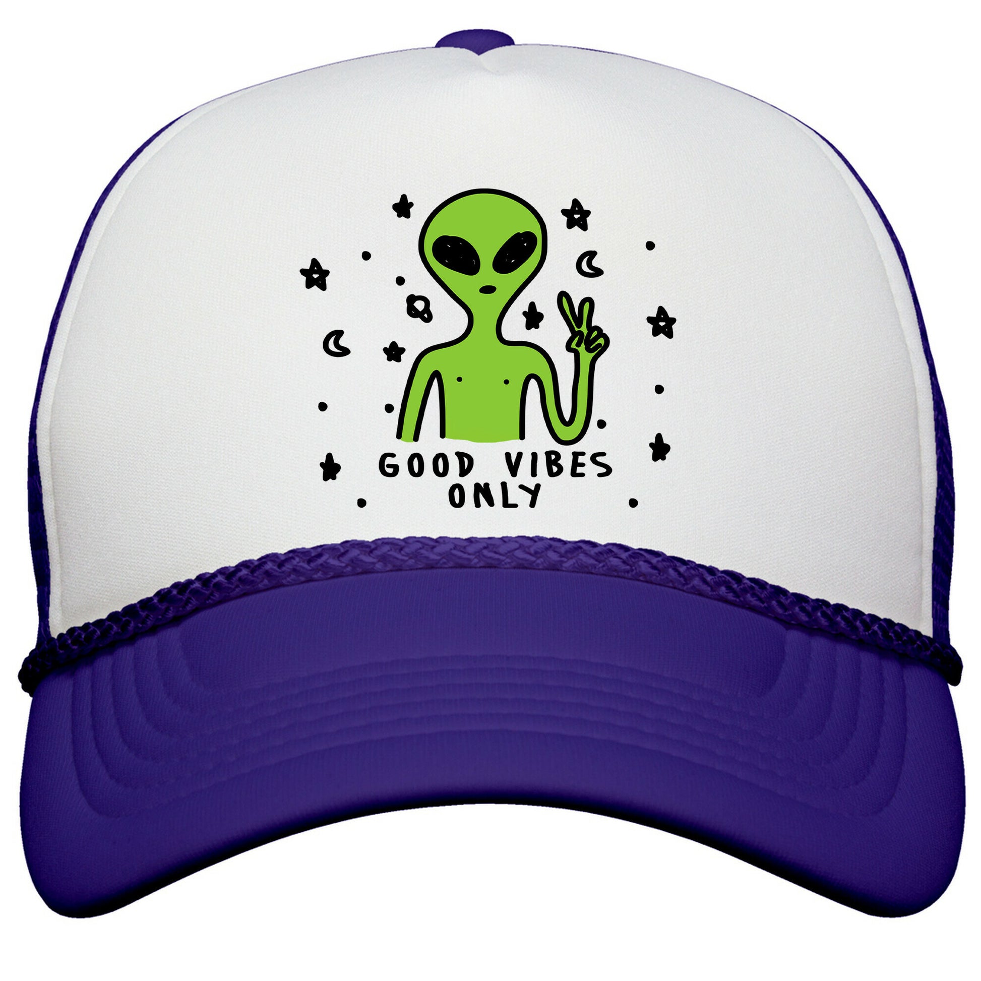 Good Vibes Only Alien Snapback Trucker Hat