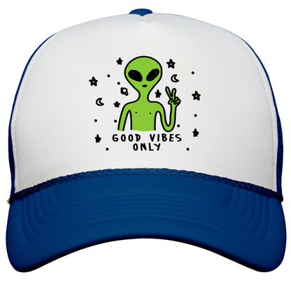 Good Vibes Only Alien Snapback Trucker Hat