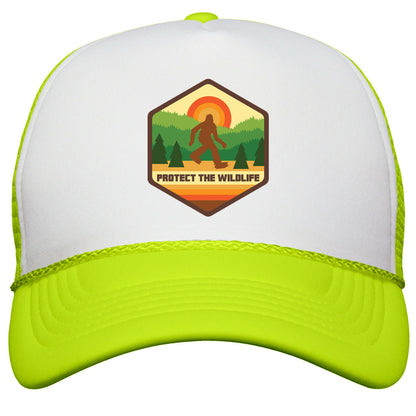 Protect The Wildlife \(Bigfoot\) Snapback Trucker Hat