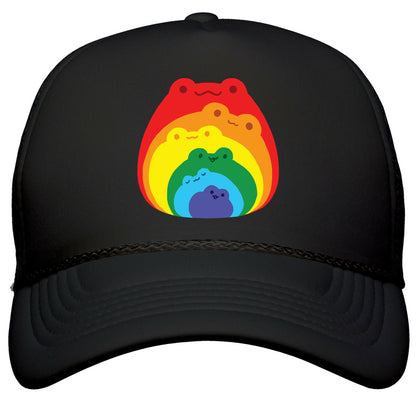 Frogs In Frogs In Frogs Rainbow Snapback Trucker Hat