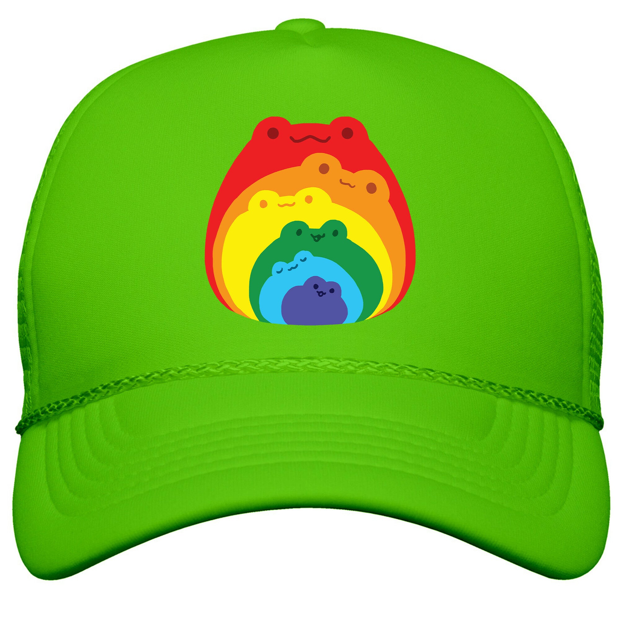 Frogs In Frogs In Frogs Rainbow Snapback Trucker Hat