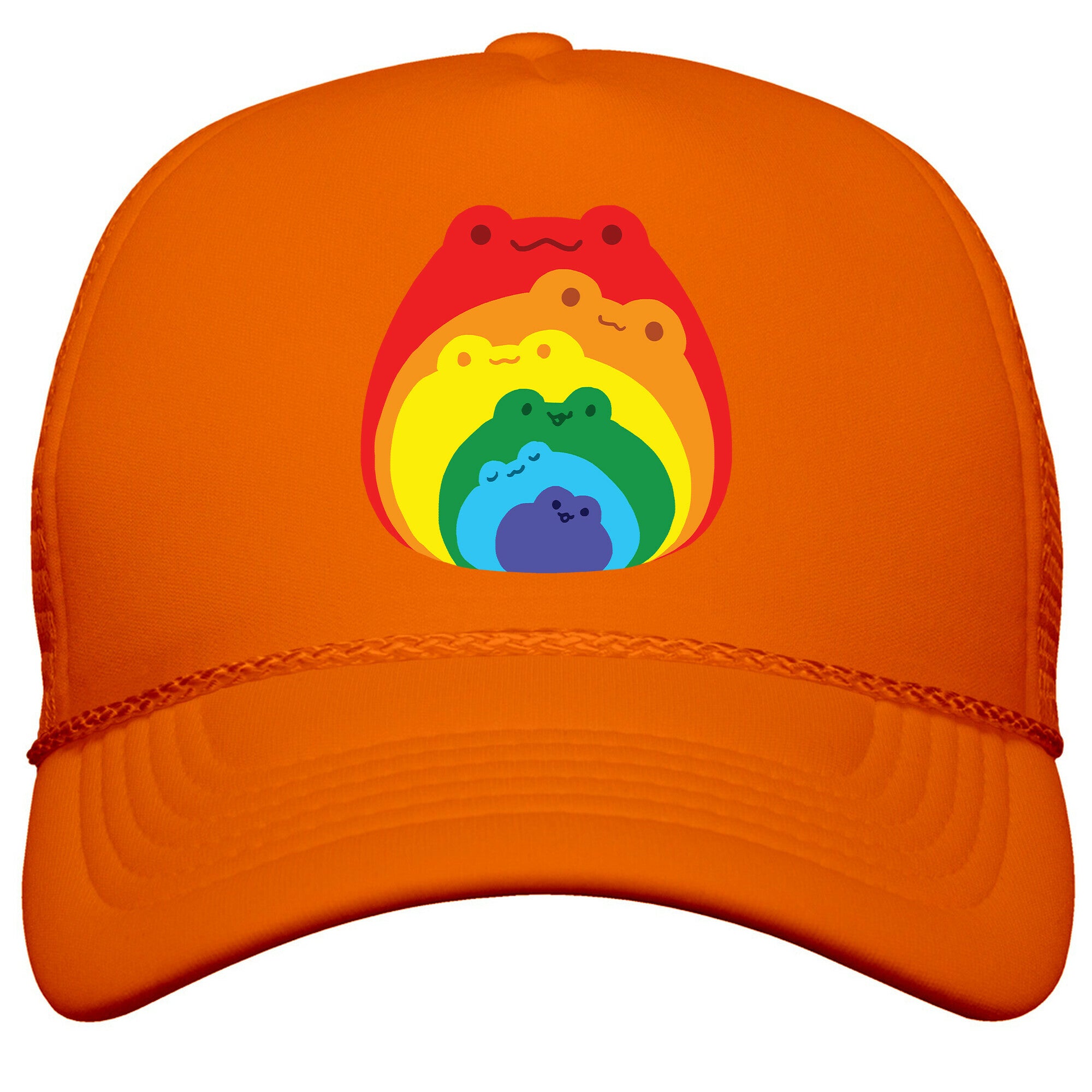 Frogs In Frogs In Frogs Rainbow Snapback Trucker Hat