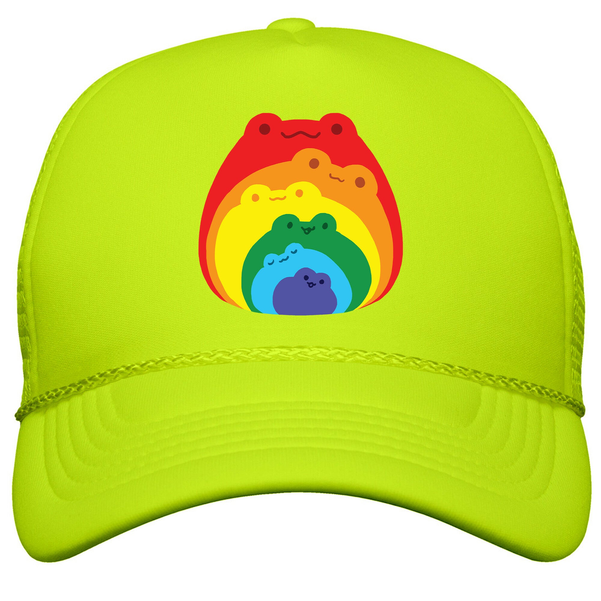 Frogs In Frogs In Frogs Rainbow Snapback Trucker Hat