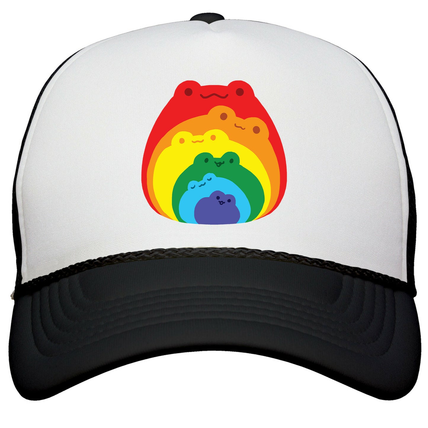Frogs In Frogs In Frogs Rainbow Snapback Trucker Hat
