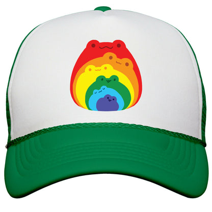 Frogs In Frogs In Frogs Rainbow Snapback Trucker Hat