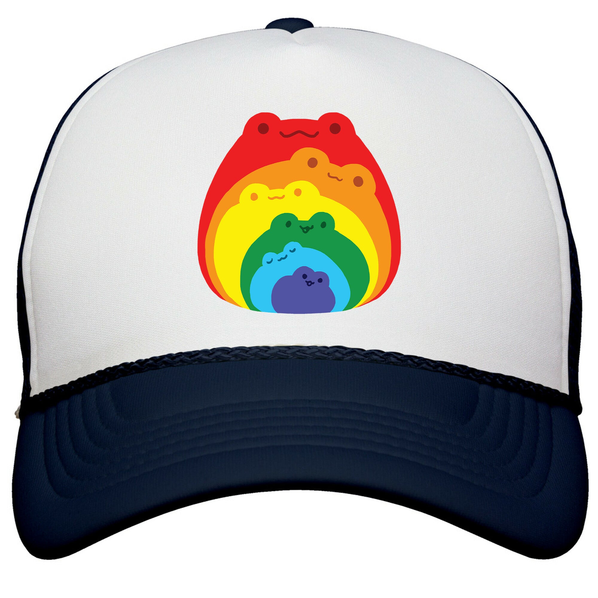 Frogs In Frogs In Frogs Rainbow Snapback Trucker Hat