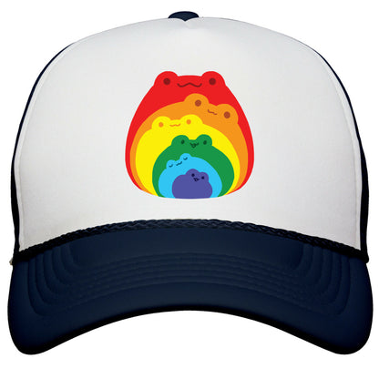 Frogs In Frogs In Frogs Rainbow Snapback Trucker Hat